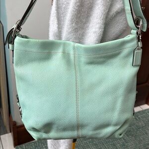 Coach SoHo  vintage Leather crossbody/Shoulder Bag  seafoam green  Silvertone